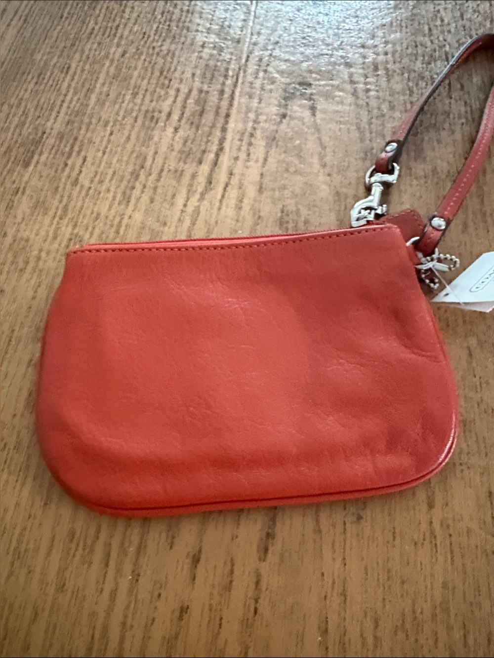 Coach Vermillion Leather Wristlet with Strap - Picture 4 of 6
